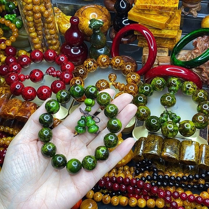 松木琥珀木文玩手串