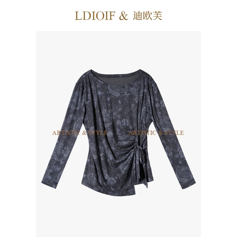 腰果染花洒金双色混纺/弹力针织秋冬打底衫上衣#QSY18721