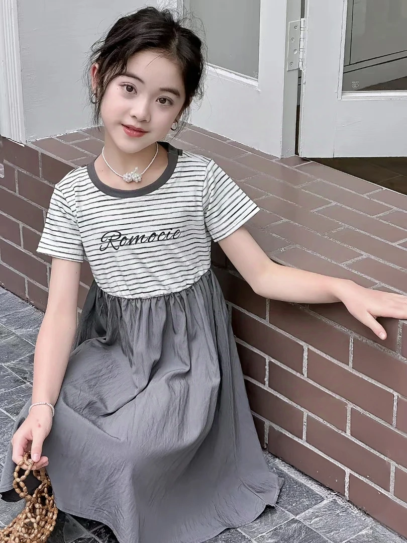 女童连衣裙T恤韩版夏天透气轻薄不闷汗休闲运动风