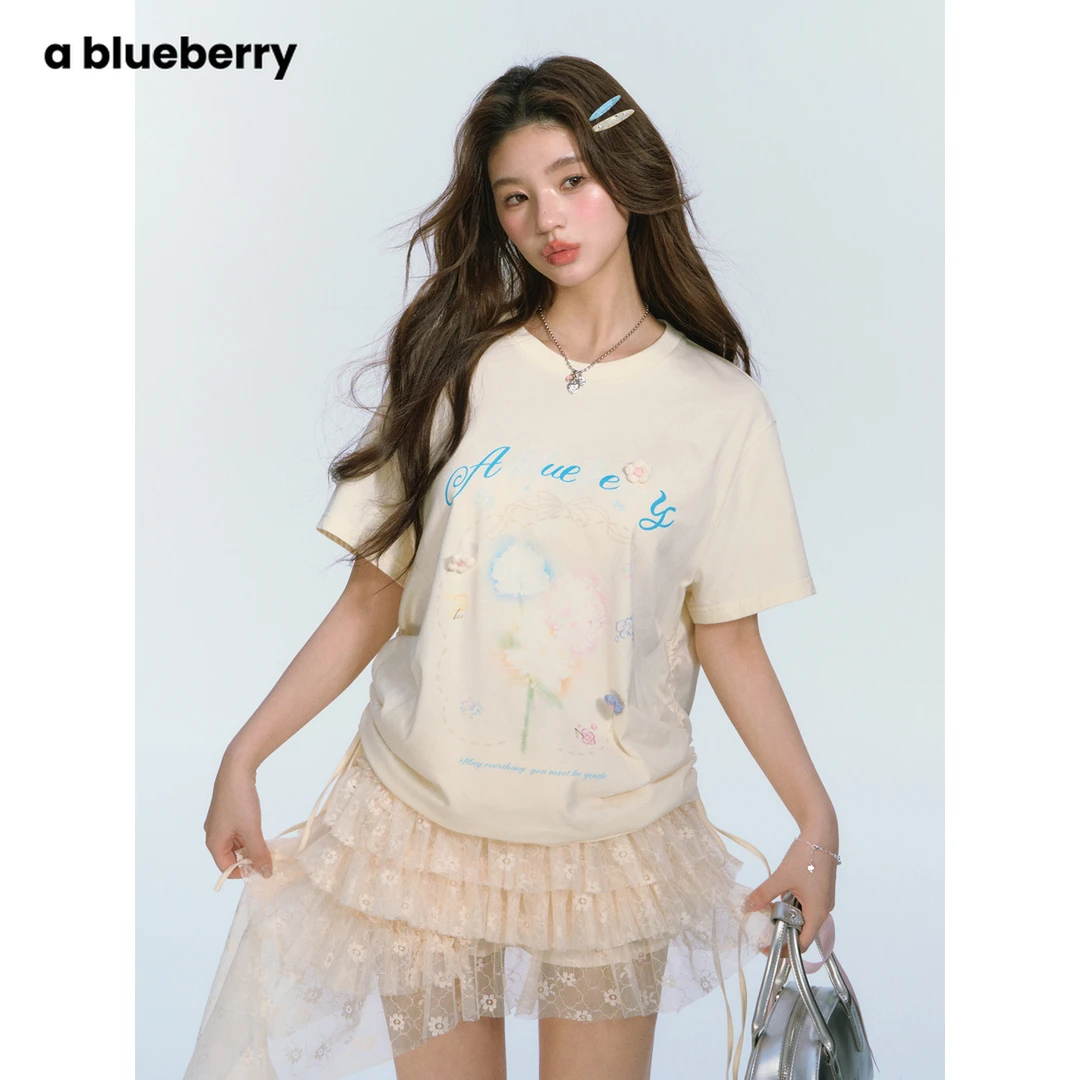 ablueberry【Endless Summer】甜美立体花朵上衣圆领宽松BK1202160