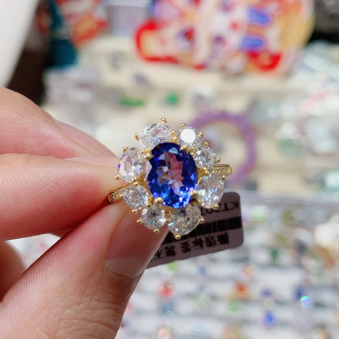 坦桑石戒指银S925镶嵌