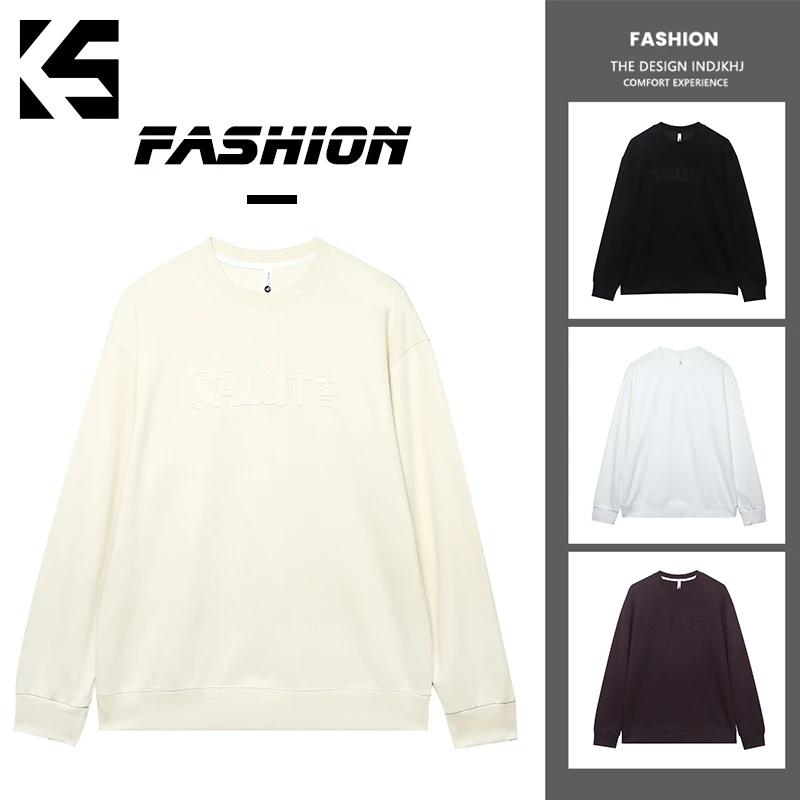 【千屿Sheila】KINGSALUTE圆领宽松型长袖潮流宽松大码卫衣KS4WY001
