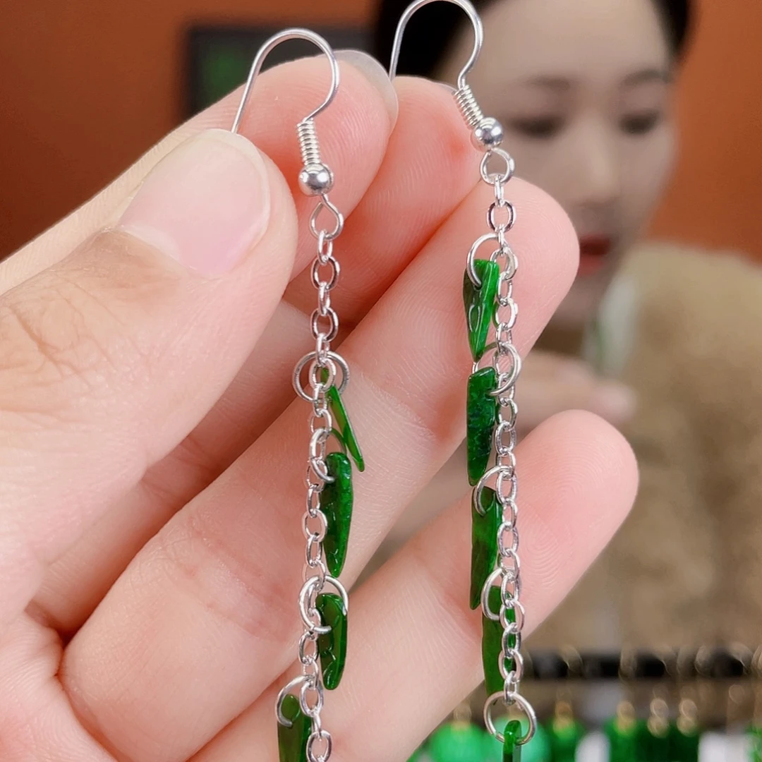 翡翠未镶嵌耳饰饰品