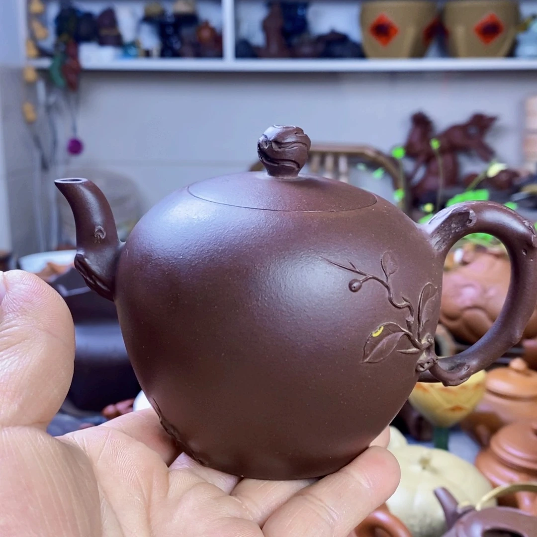 紫泥茶壶又****了原矿紫砂