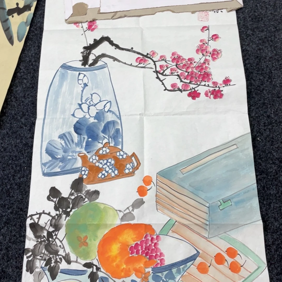 国画国画作品画心画画作品一个