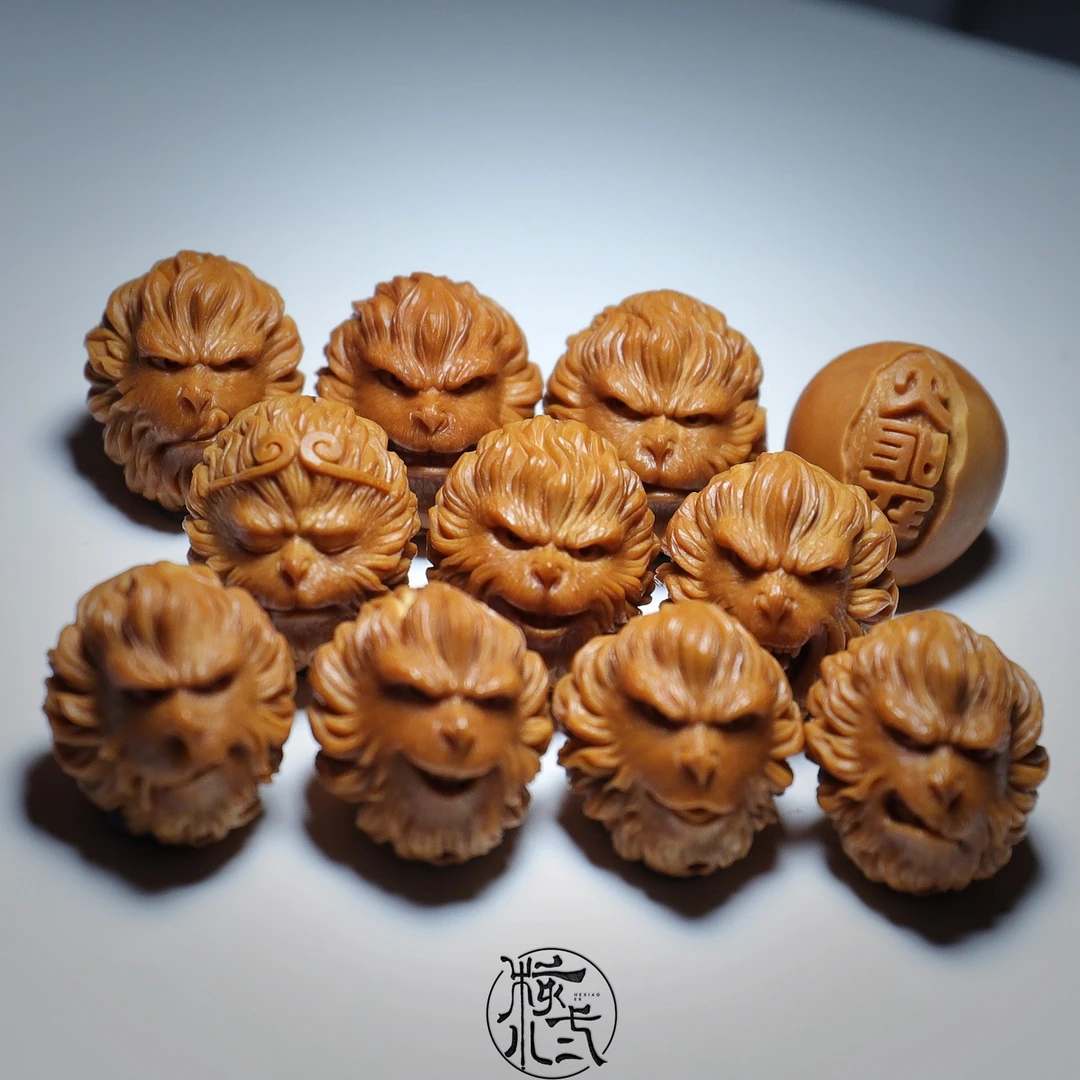 【大圣百态】约1.6cm-于可徒弟道义-纯手工橄榄核核雕
