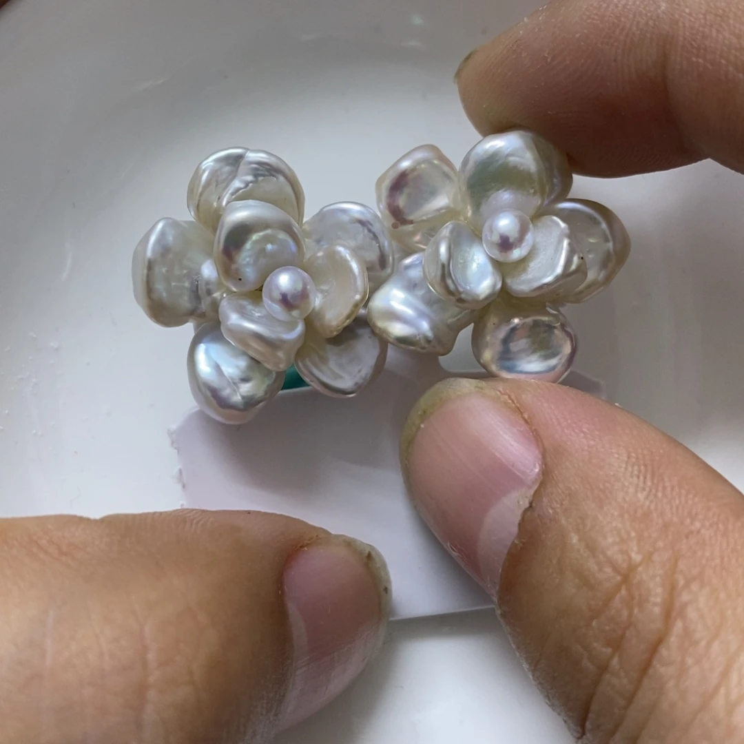 t***n淡水珍珠耳钉合金