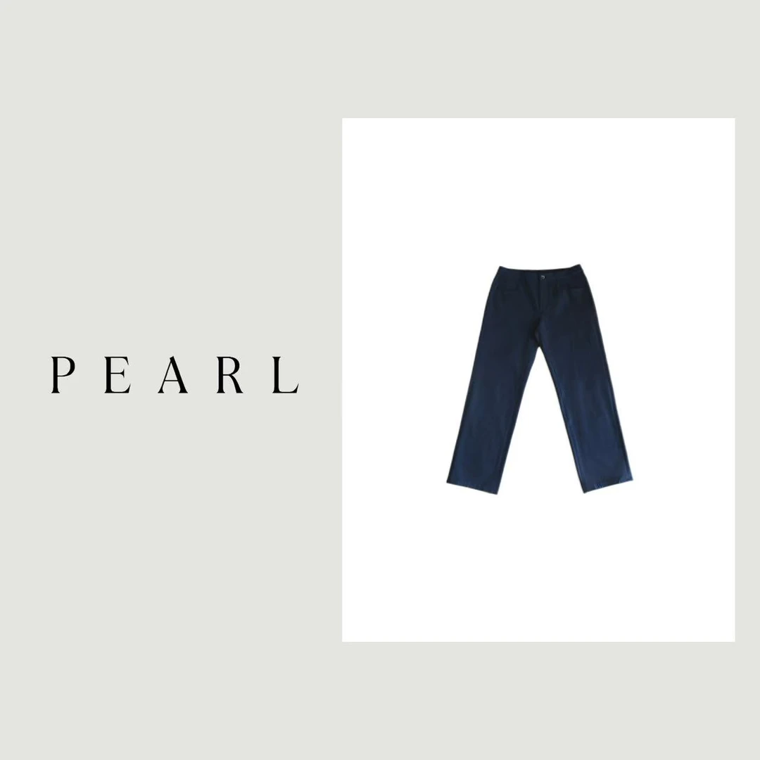 PEARL 简约百搭黑色休闲直筒裤
