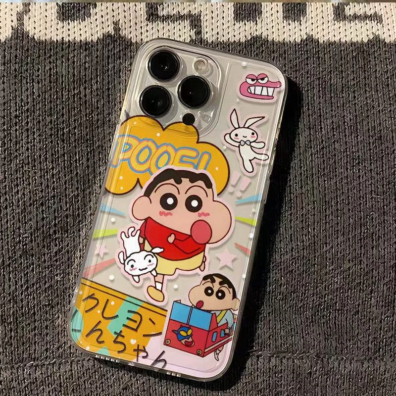 蜡笔小新适用于苹果16ProMaxiphone手机壳太空壳情侣保护套可爱