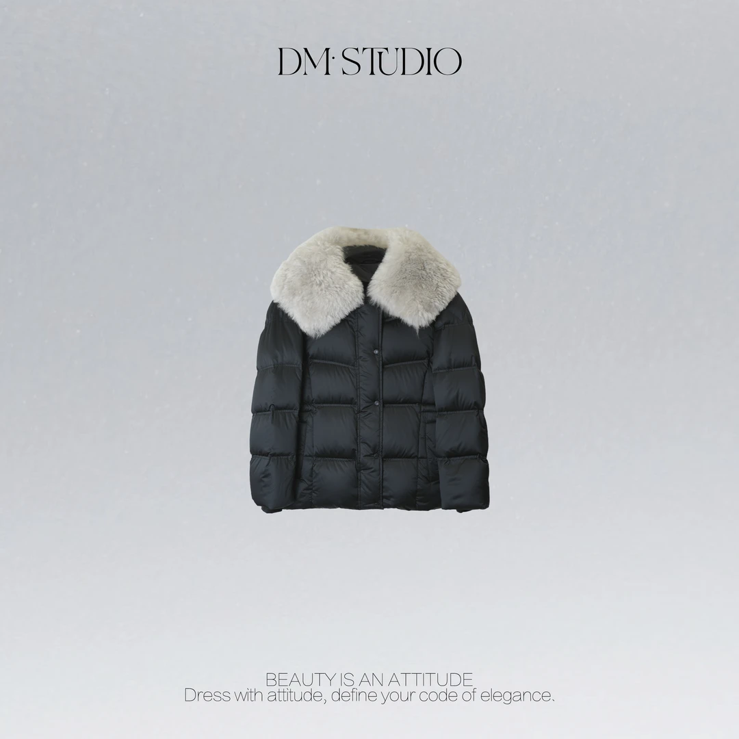 DEDM•STUDIO/冬季保暖芭莎羊毛领新国标90白鹅绒服2512YRF/7589