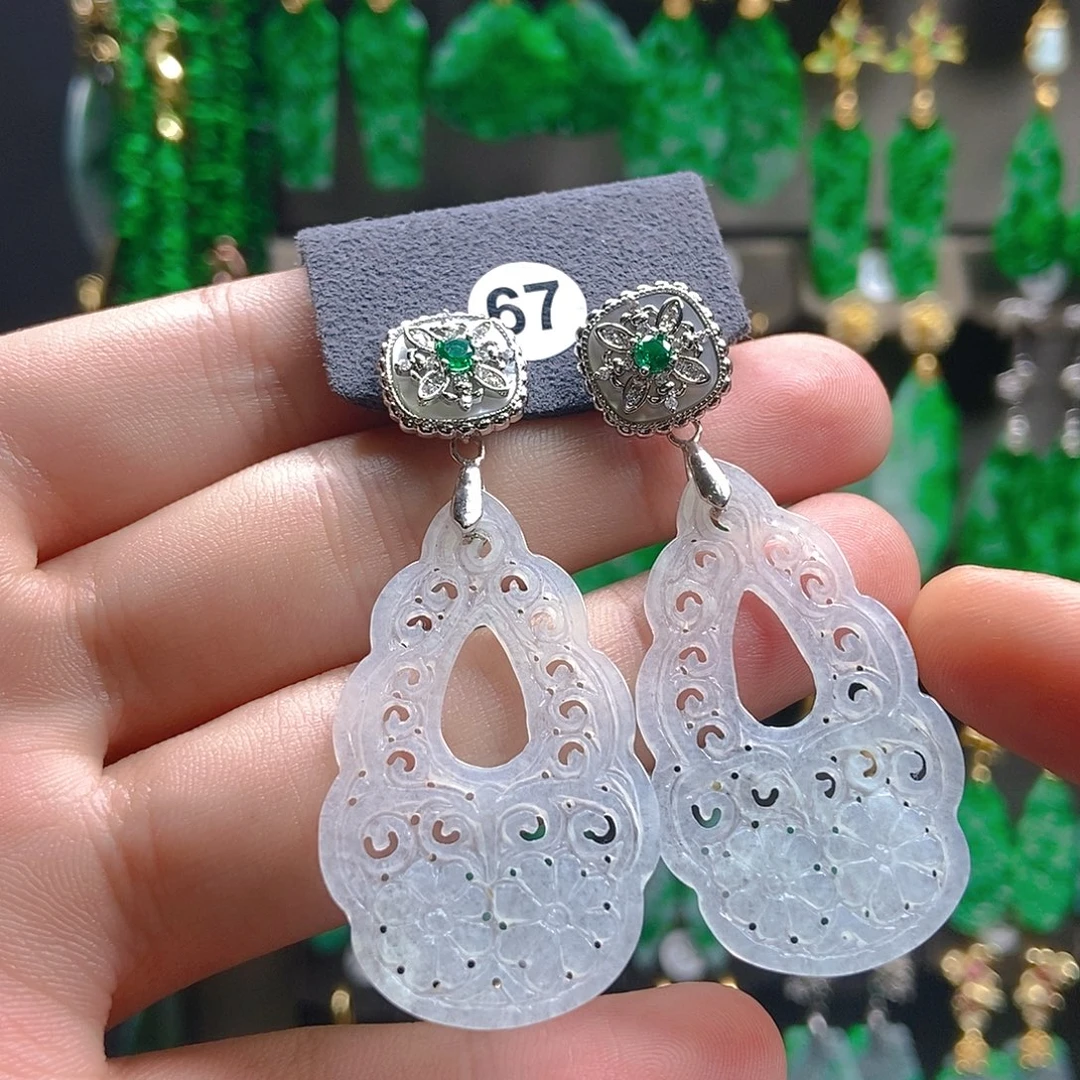 翡翠未镶嵌耳饰翡翠