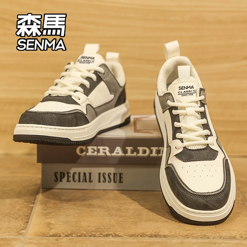 SENMA/森马男鞋冬季时尚百搭厚底休闲潮鞋青少年韩版运动低帮板鞋