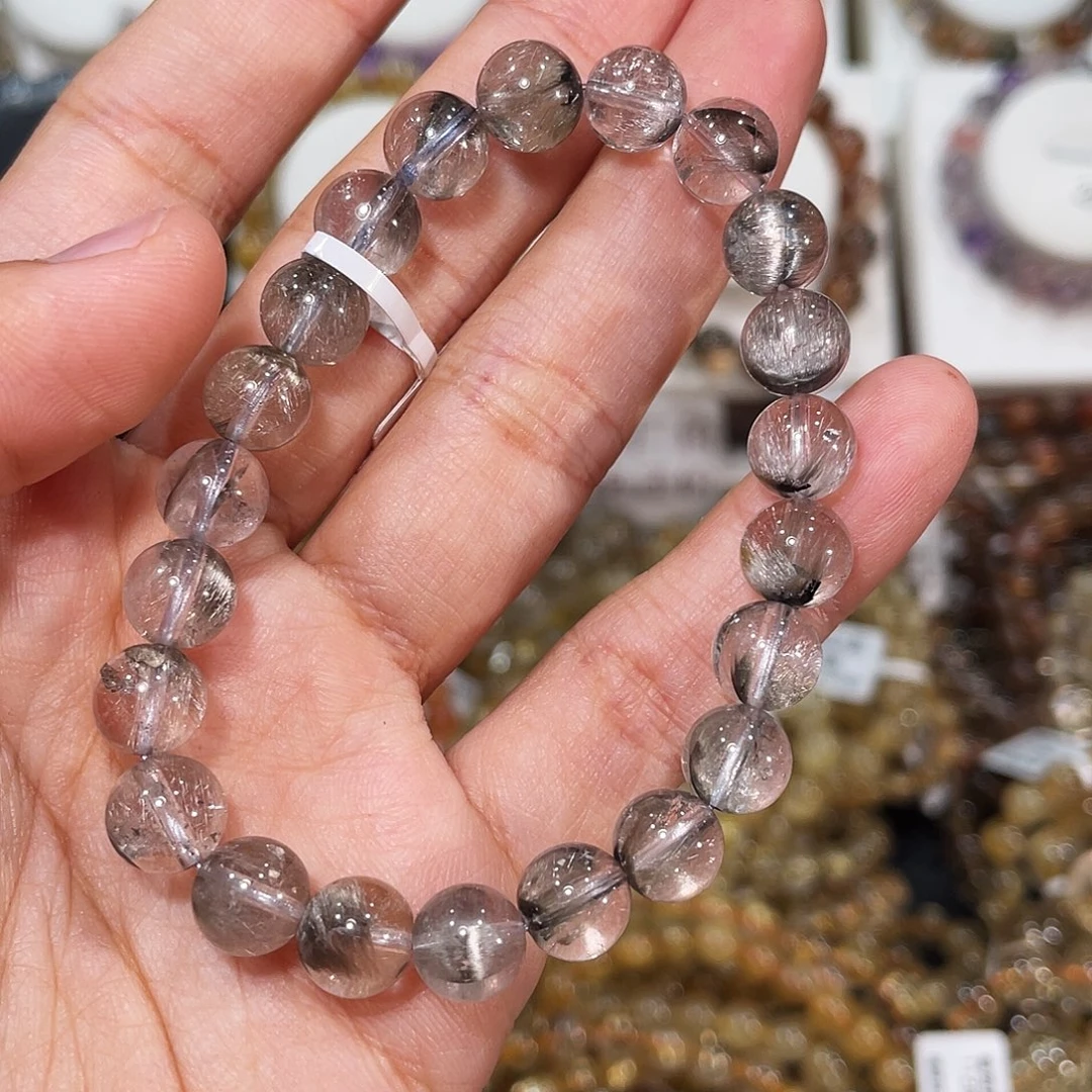 未镶嵌手链发晶黑银钛8.8mm