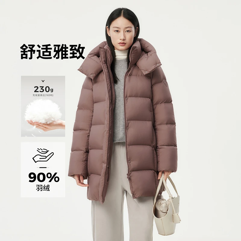 坦博尔妈妈冬季休闲加厚羽绒服中长款大码女装保暖外套女士558V