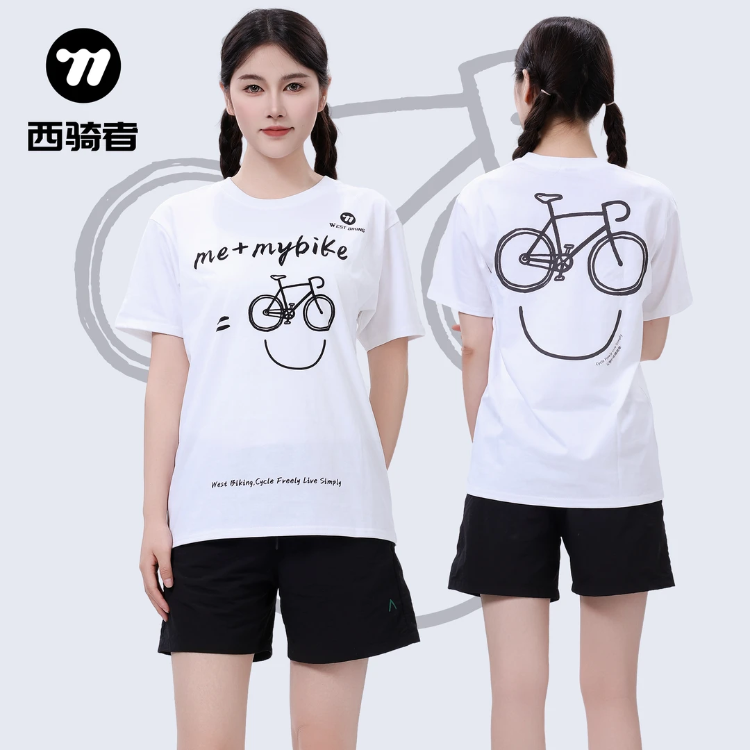 西骑者自行车文化衫纯棉透气夏季新款吸汗男女T恤衫户外运动登山