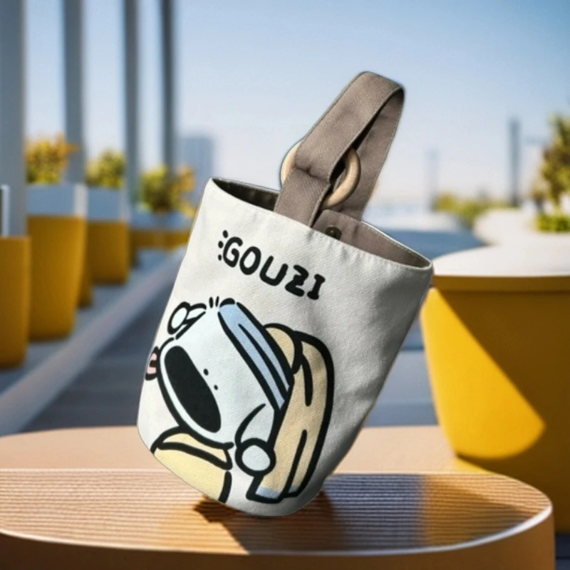 上班族便携手提袋帆布可爱水桶水桶包型手拎便当包宝妈外出手提包