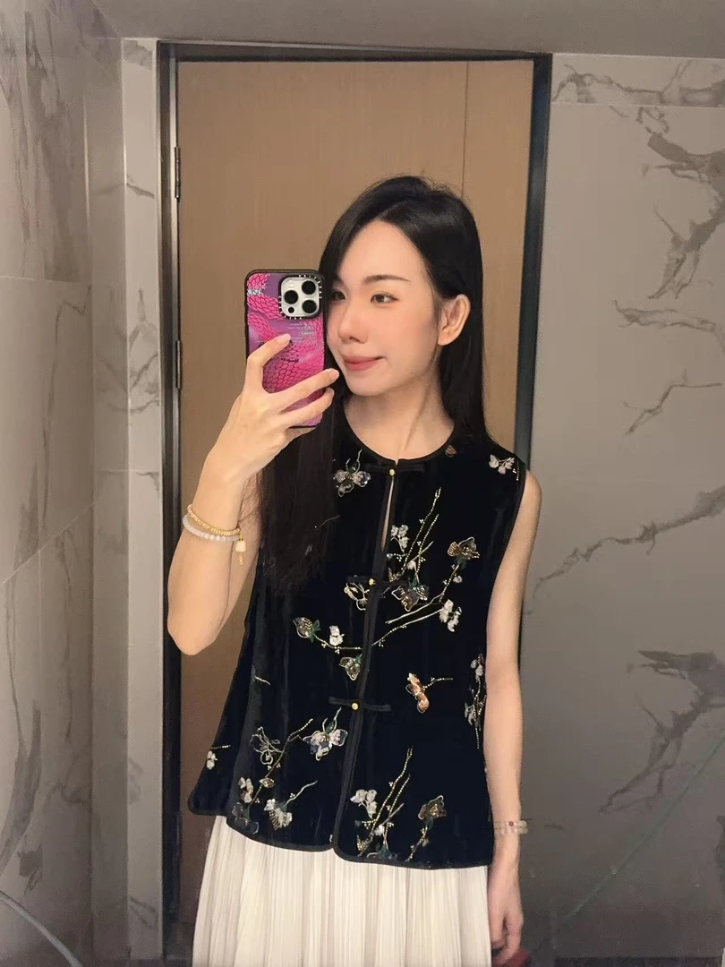 东方诗韵 新中式秋冬丝绒马甲