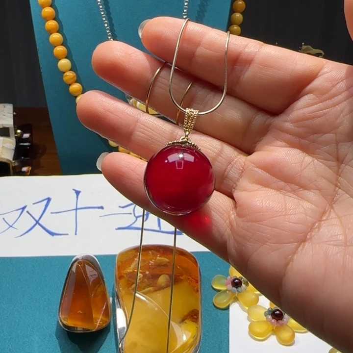 L****琥珀未镶嵌颈饰波兰设计款琥珀蜜蜡