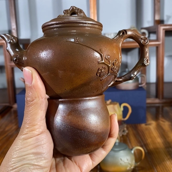 紫砂茶壶百*果260cc报春 底槽清