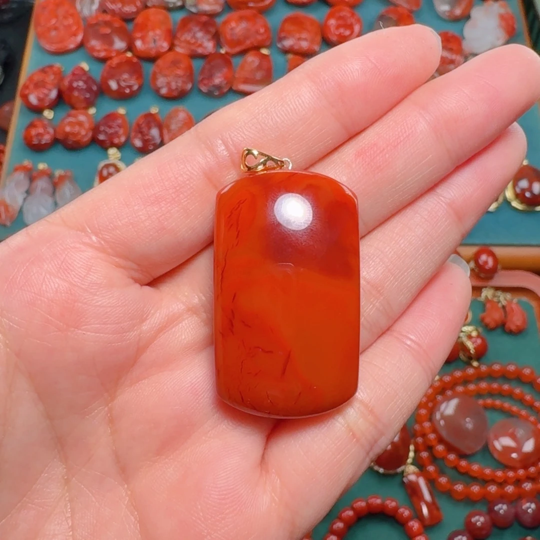 南红玛瑙南红18K金镶嵌