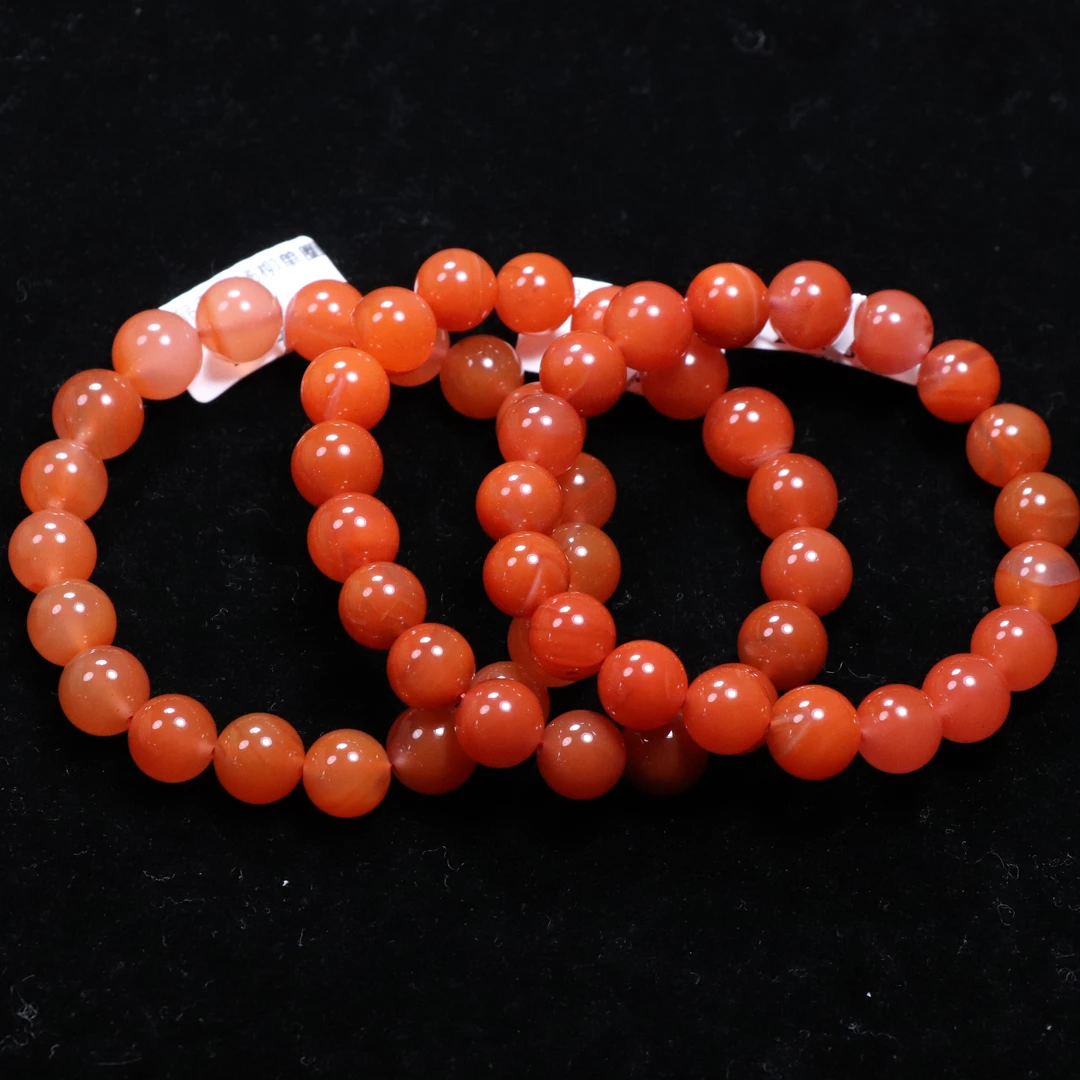 原矿无优化保山南红臻品西山杨柳9-10mm圆珠单圈手串多样性发1条