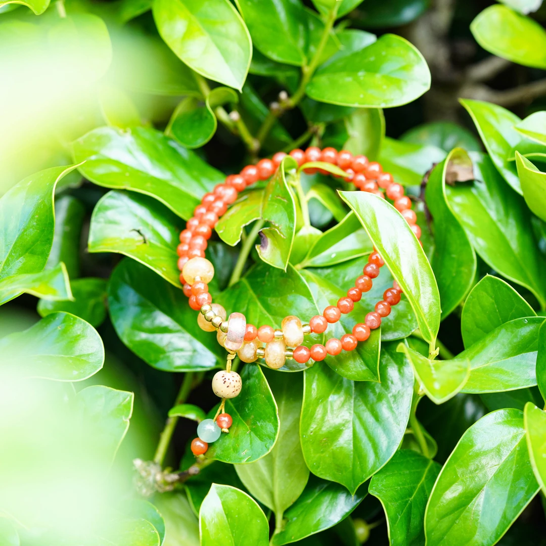 铜合金石英石手链 EH1743红双圈手链