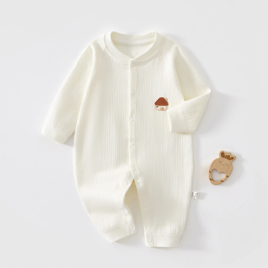 婴儿衣服秋季宝宝连体衣长袖幼儿爬服新款春秋新生儿四季无骨哈衣