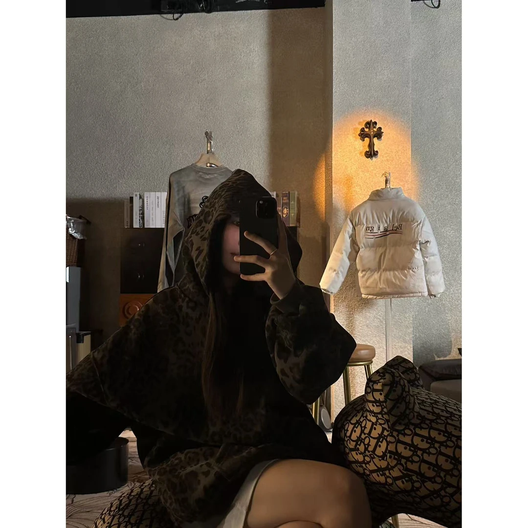 WGD【豹纹卫衣】对版圆领套头长袖卫衣 男女同款卫衣A209