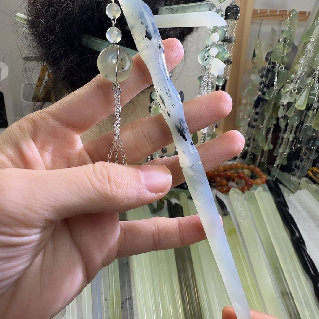 蛇纹石玉合金发饰