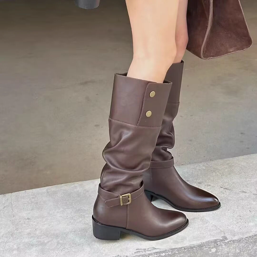 6003新品女靴平底长筒靴显瘦弹力靴潮款高筒女靴百搭时尚靴子