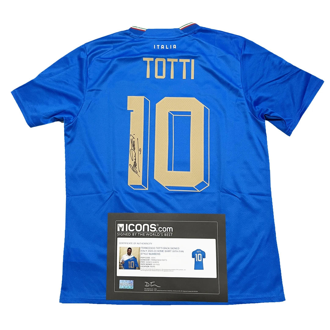 托蒂意大利球迷版亲签球衣/含ICONS证书/带高级装裱包邮