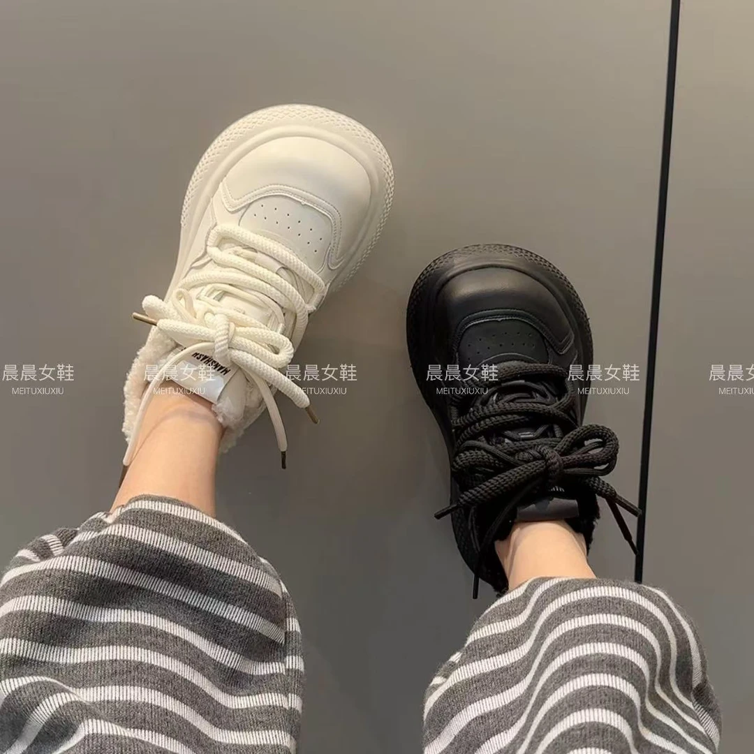 【晨晨格调】米其林大头娃娃鞋韩版丑萌厚底面包休闲板鞋