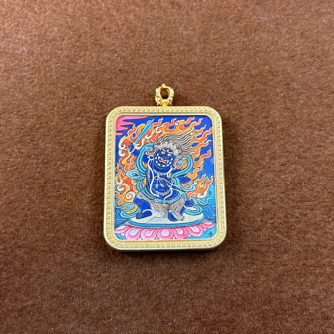 【热贡彩唐】纯手绘随身唐卡吊坠 | 3X4cm画芯 | 不动明王