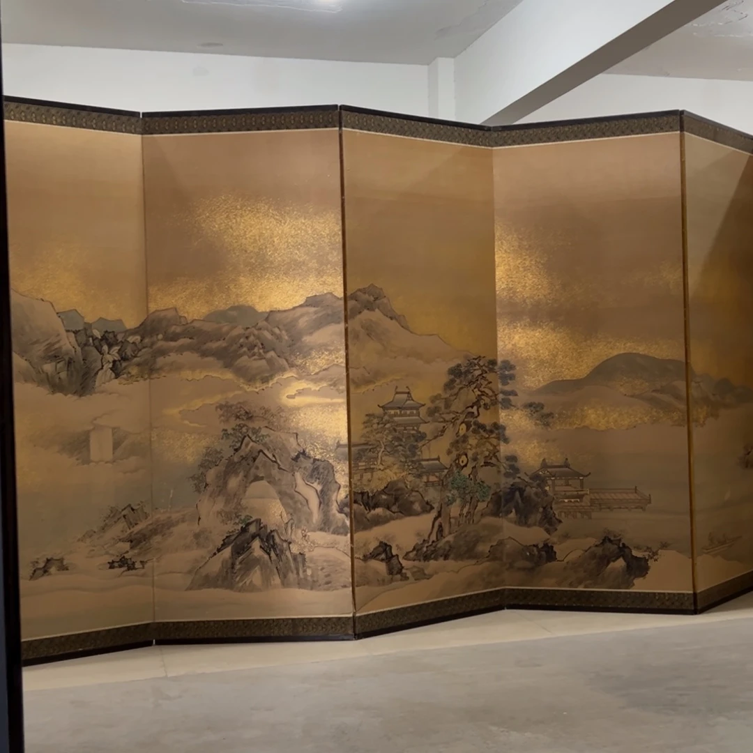 绘画屏风框画茶空间设计