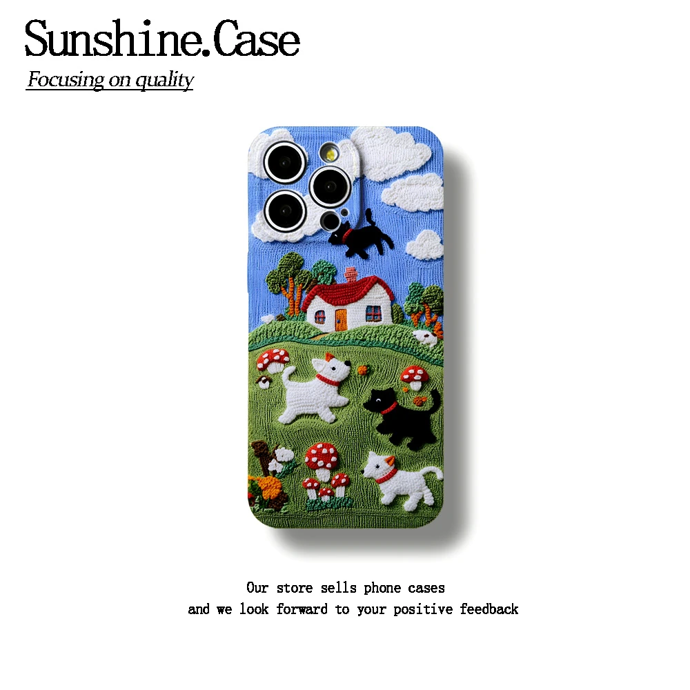 毛线小狗软壳适用苹果oppo华为vivo小米手机壳防摔全包ins