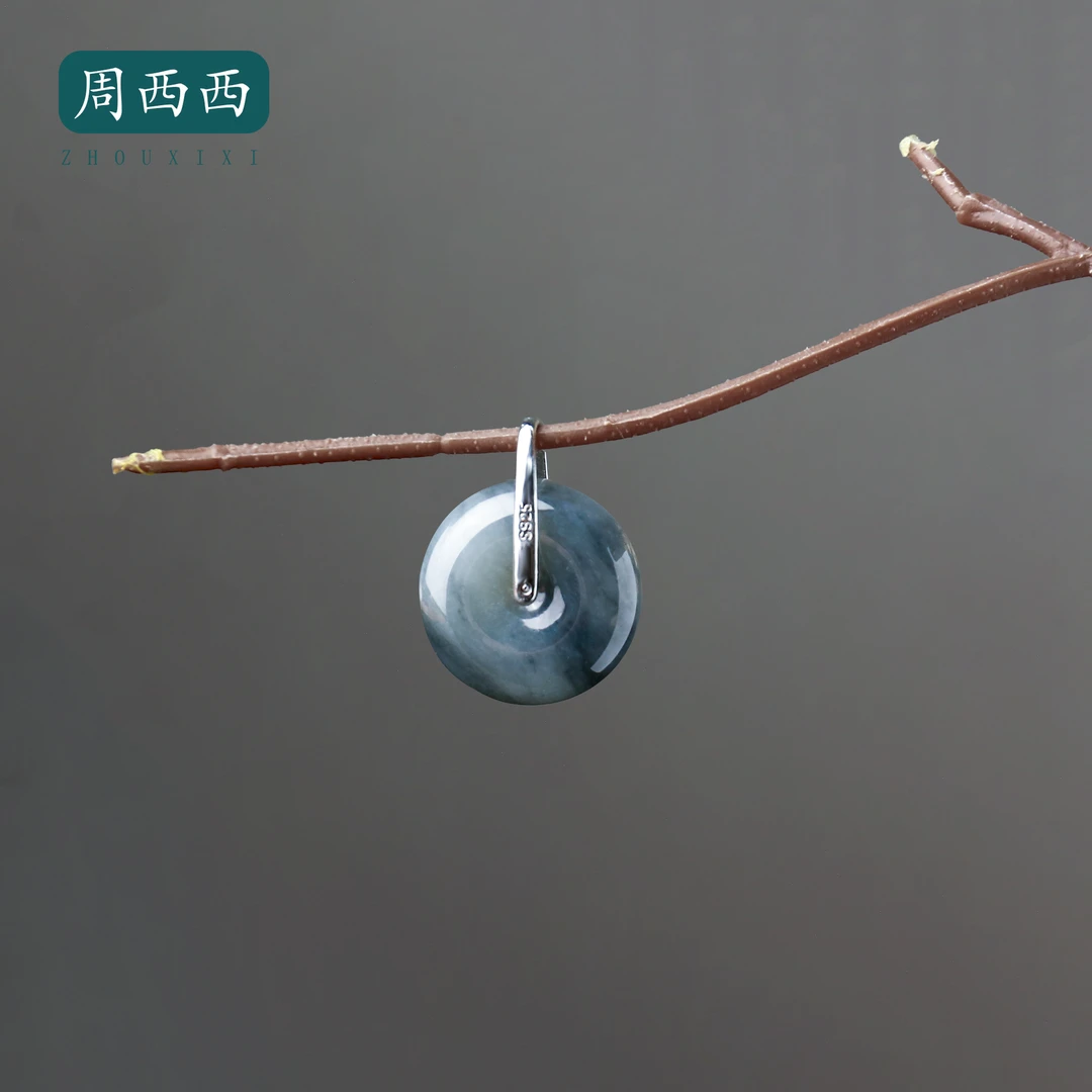 周西西精美珠宝青花平安扣长2.1宽2.1高1经典百搭多样性发一17109