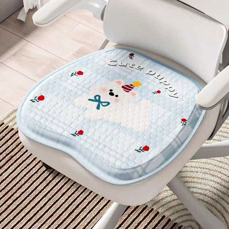 多巴胺小狗凝胶坐垫夏季办公室椅子凉垫冰丝透气汽车座垫四季通用