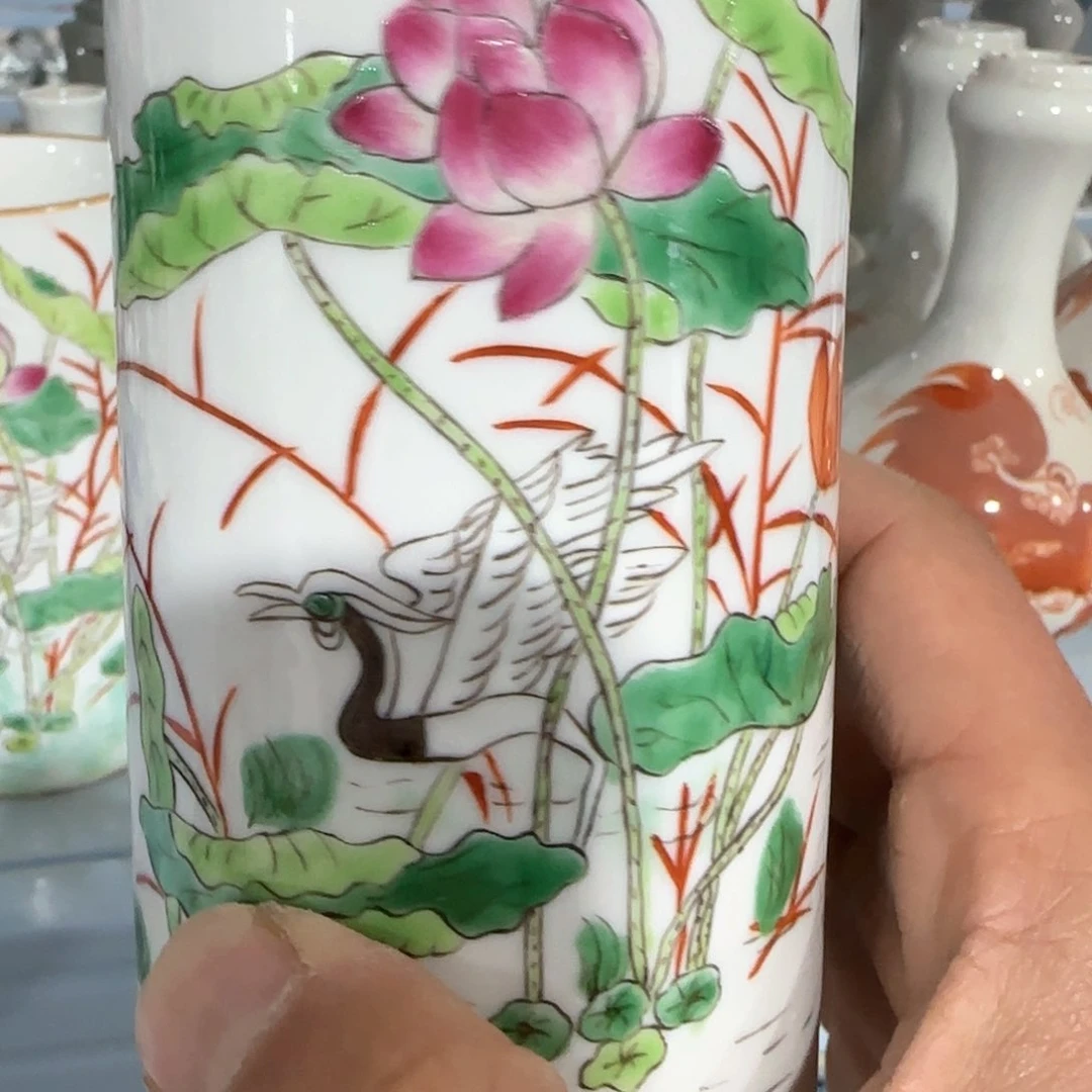 瓷片摆件手绘瓷器全部处理