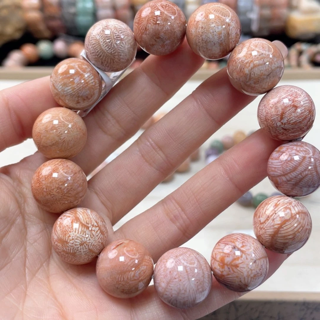 硅化珊瑚（珊瑚玉）手链未镶嵌D****d325