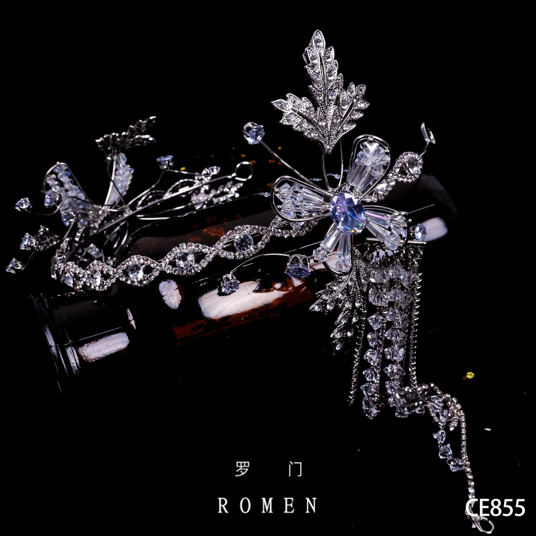 【（有耳饰）CE855皇冠】ROMEN新娘头饰化妆师跟妆饰品