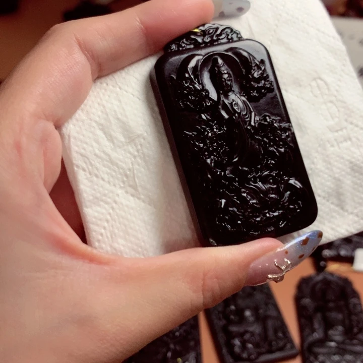 天然缅甸a货钢琴黑挂件