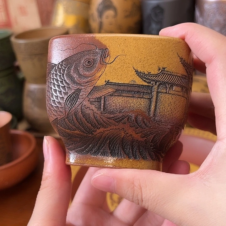 茶杯紫砂宜兴紫砂茶具正品