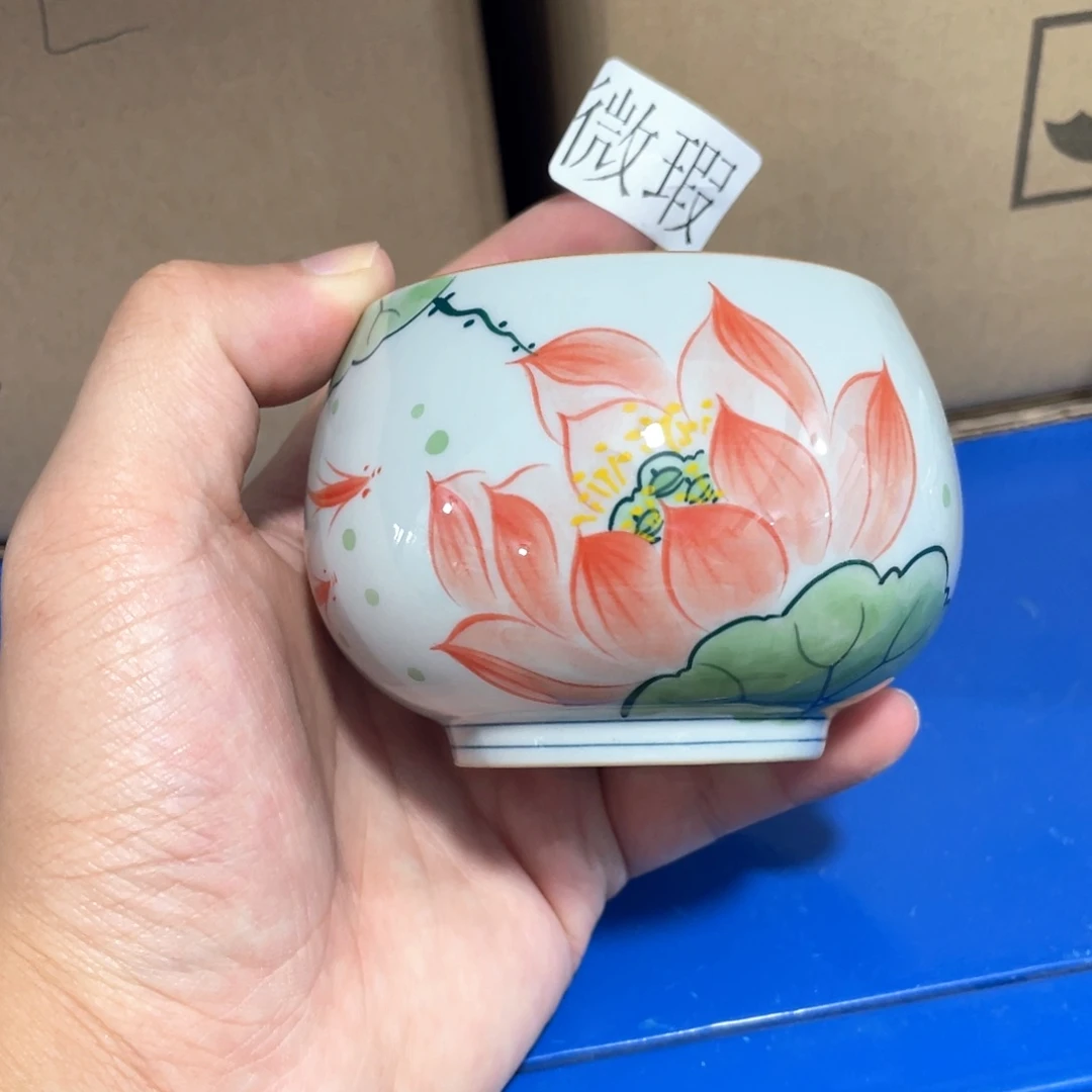 釉下手绘茶具微瑕