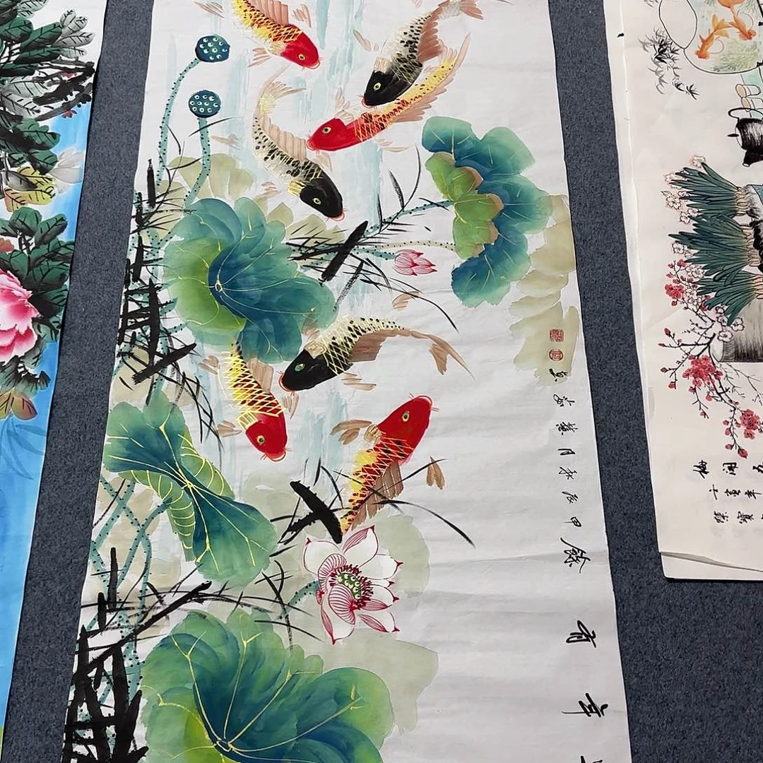 国画好*好尺寸70X180手绘作品