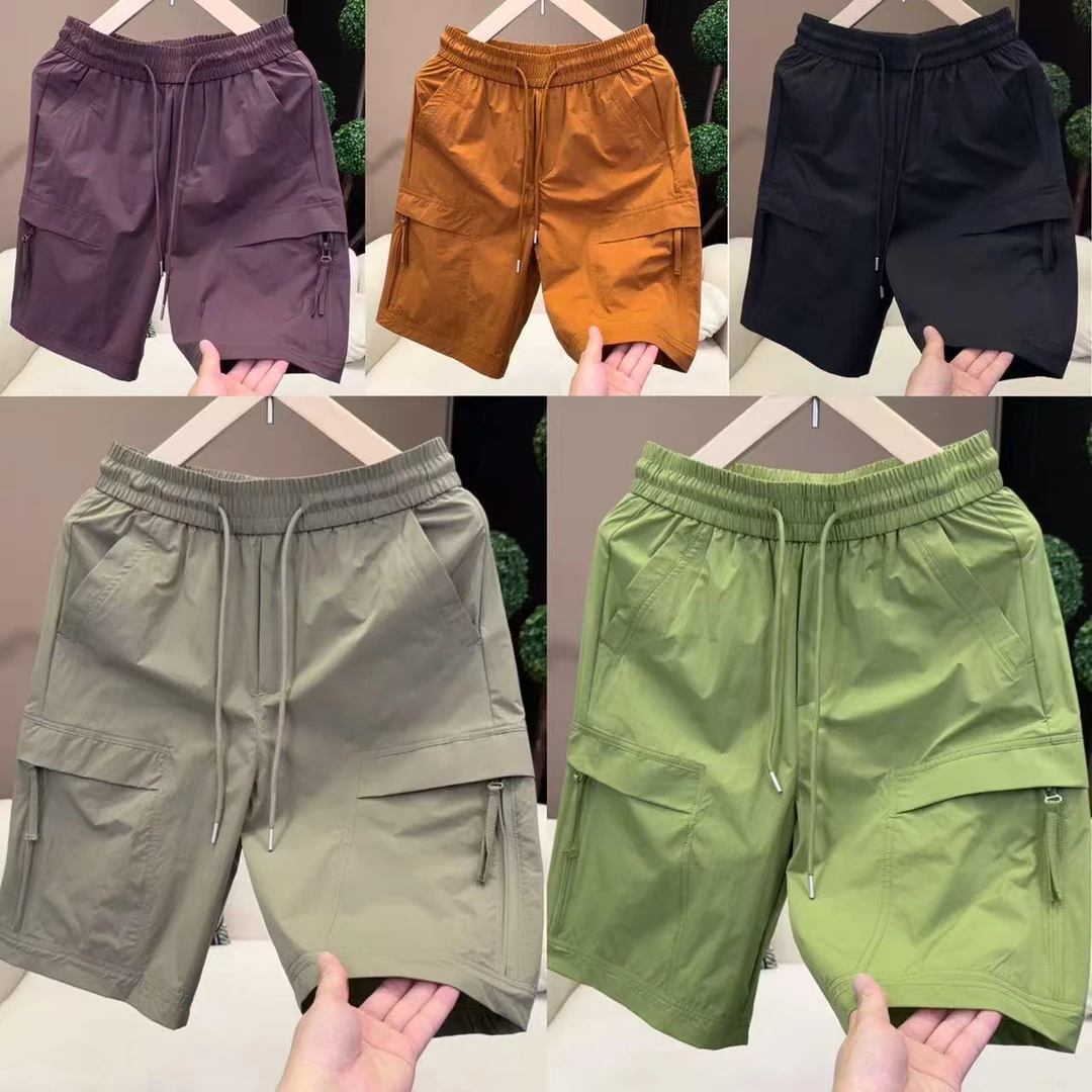 2025夏季时尚百搭直筒五分裤薄款透气休闲中裤男士痞帅工装短裤潮