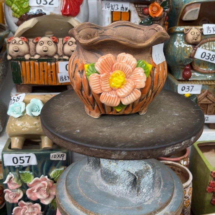 紫砂花盆粗陶材质多肉花盆