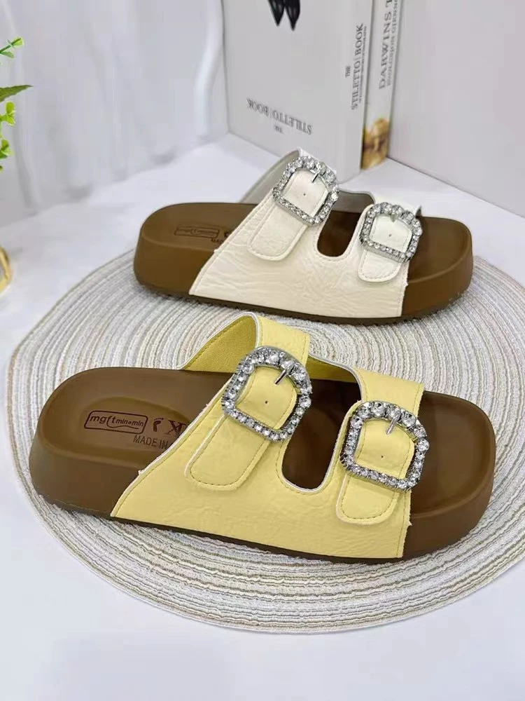 A069夏季时尚沙滩拖鞋女外穿25年新款百搭软底休闲风厚底一字拖