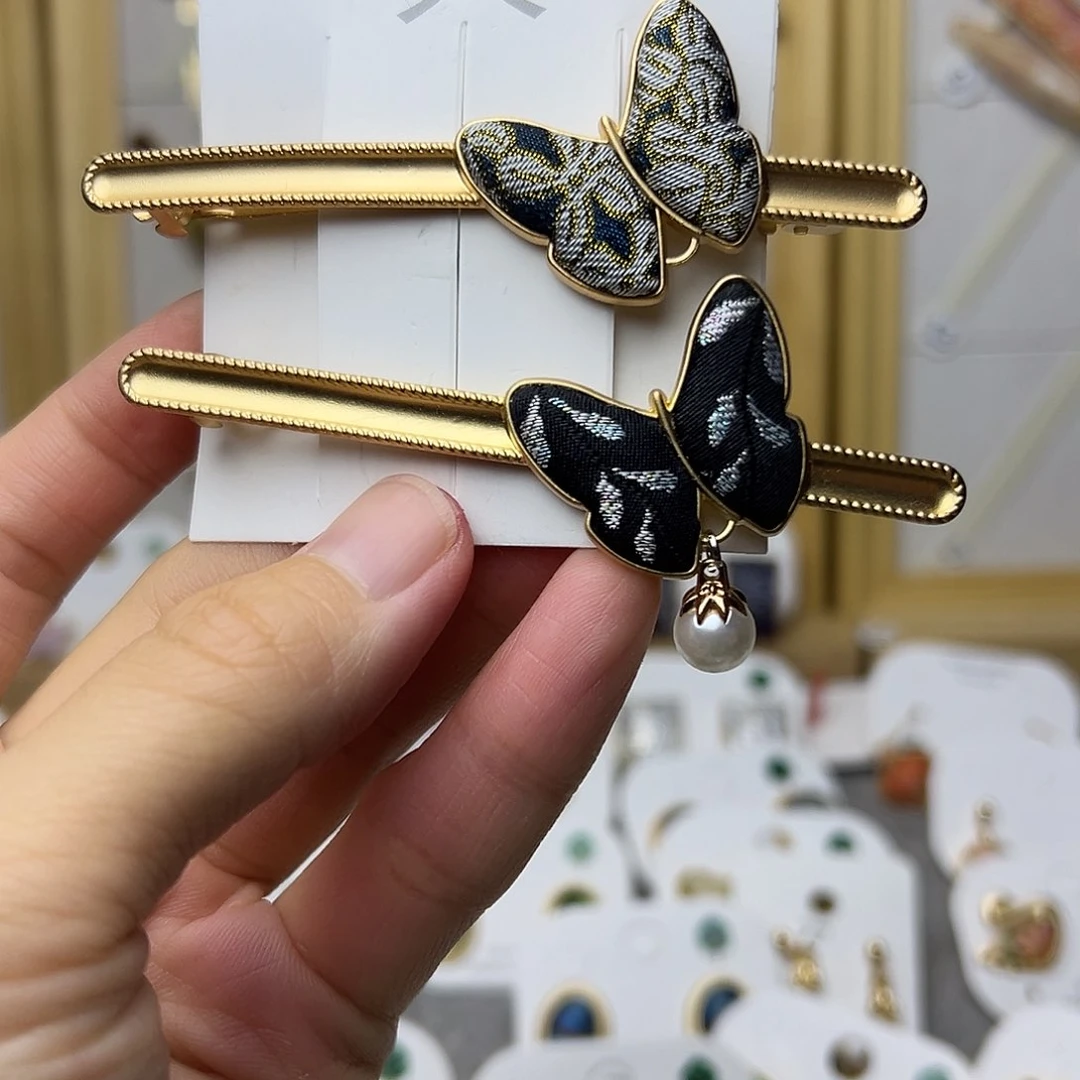 布文旦仔蝴蝶弹簧夹2个