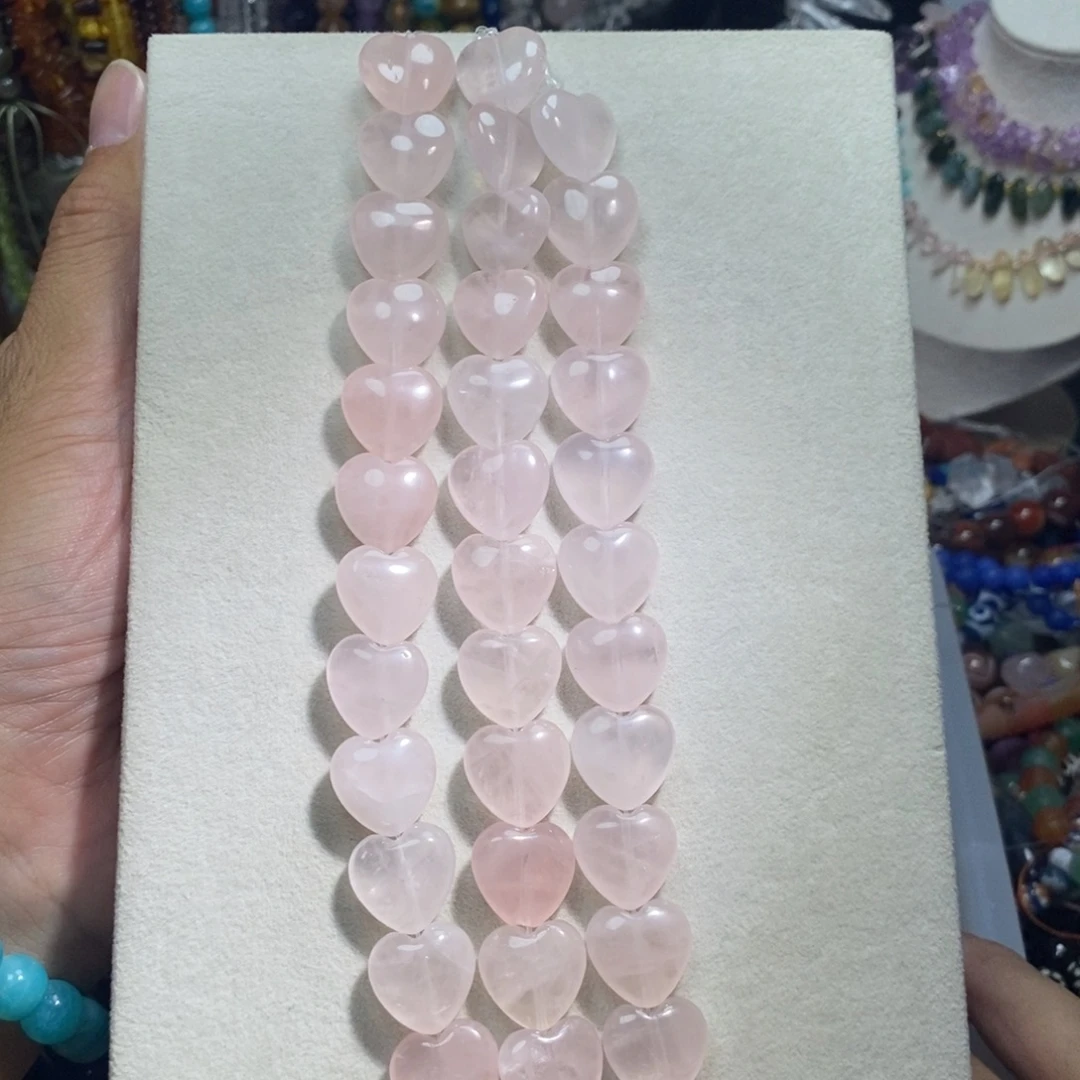 未镶嵌，马粉爱心16mm，石英质玉