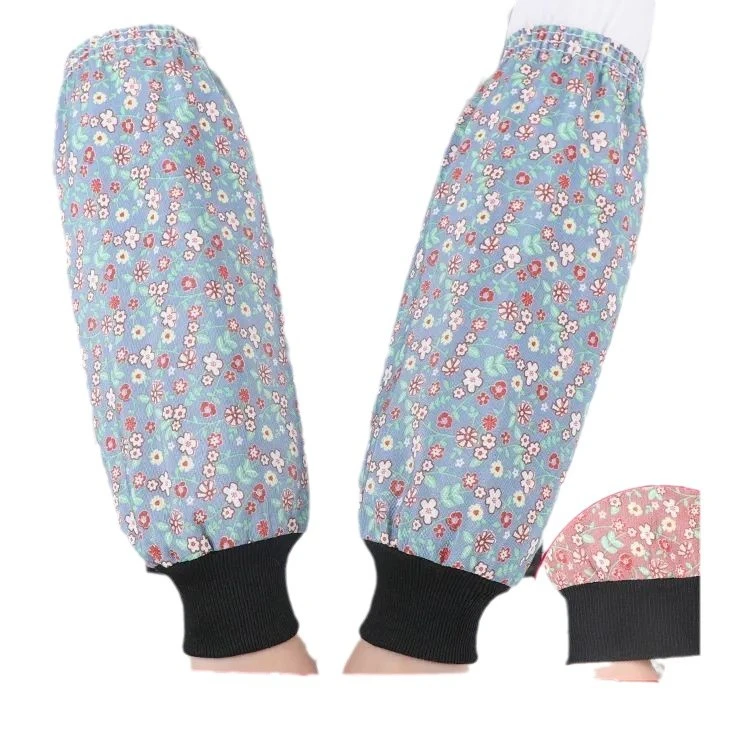 儿童厨房袖套竹节棉布防油上班套袖工作宽松纯棉护袖罗口加长男女